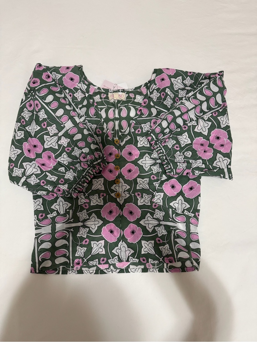 NWT Beyond by Vera Vivi Top in Heritage Wisteria Verdure Print - Picture 8 of 11